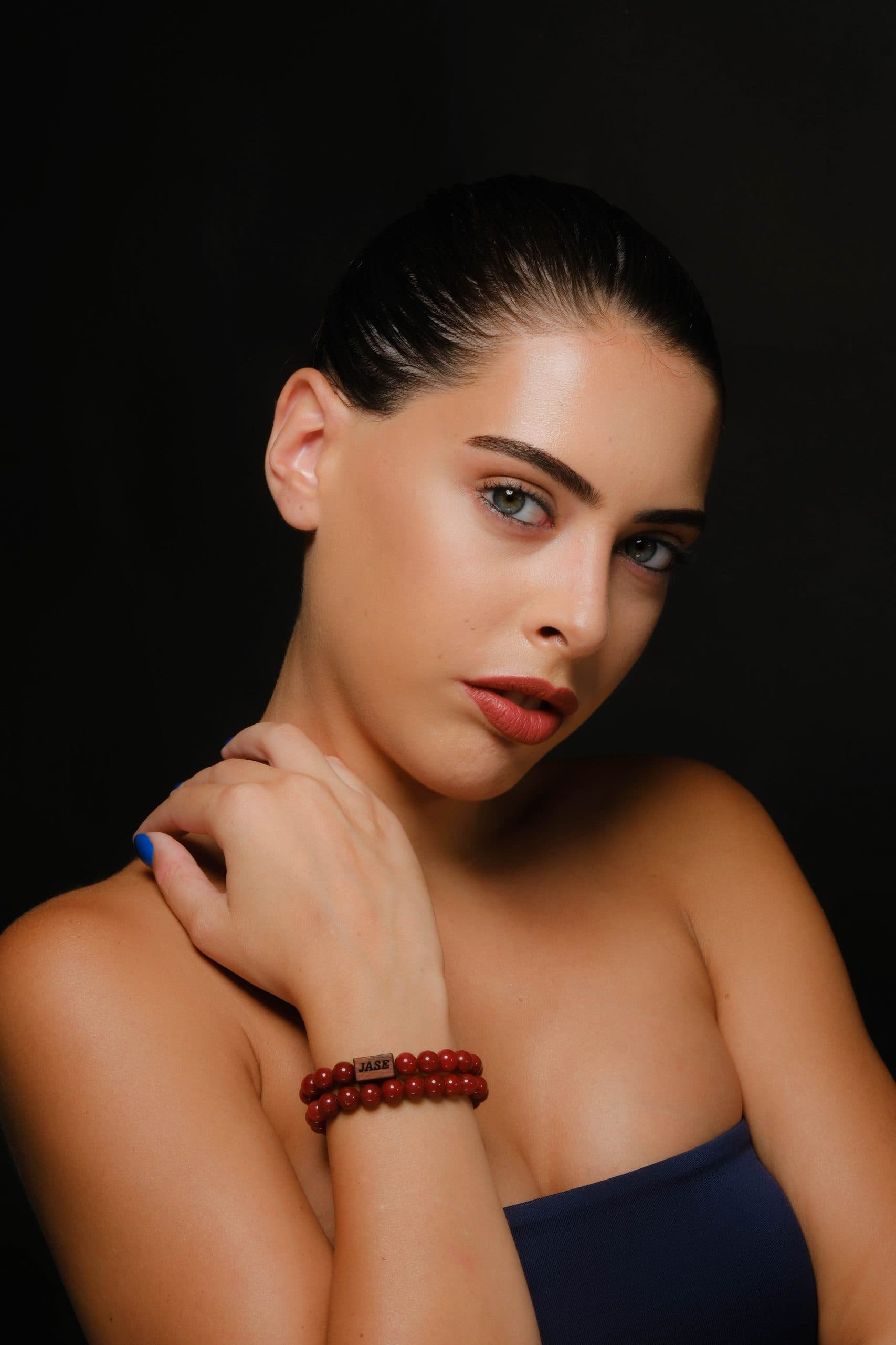 Red Agate & Wood Beaded Bracelet | Unisex Bracelet