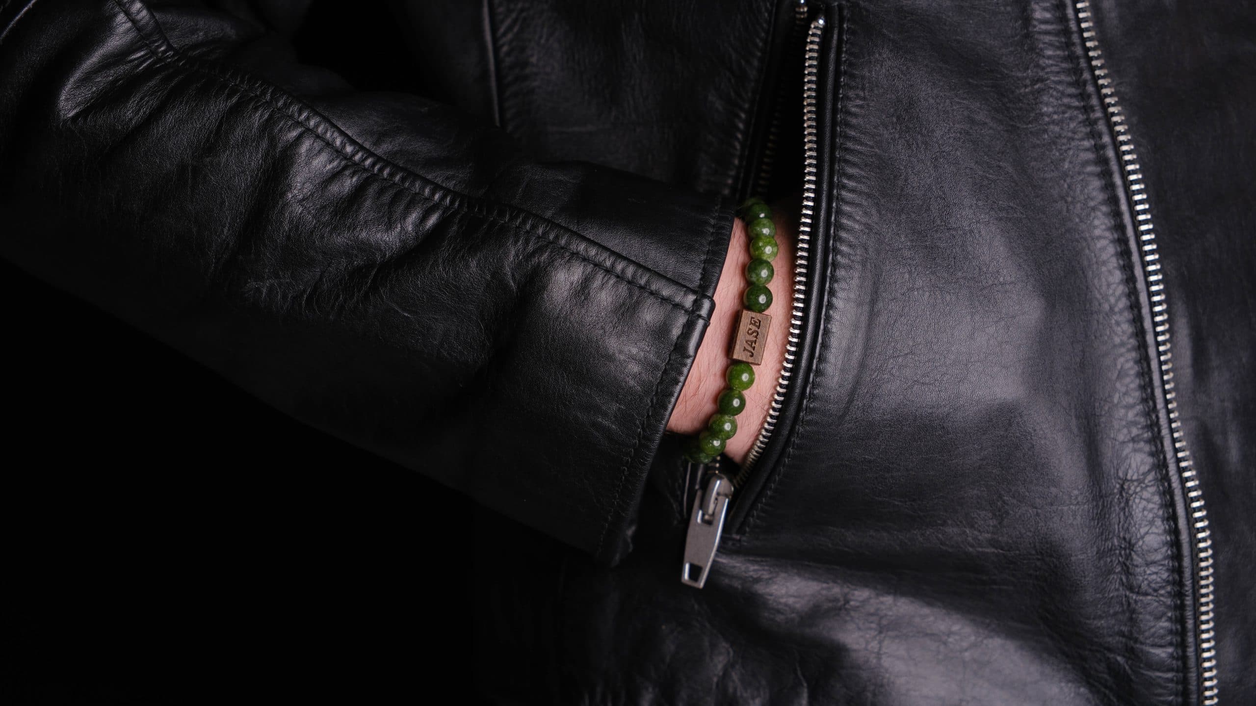 Nephrite Jade & Wood Beaded Bracelet | Unisex Bracelet