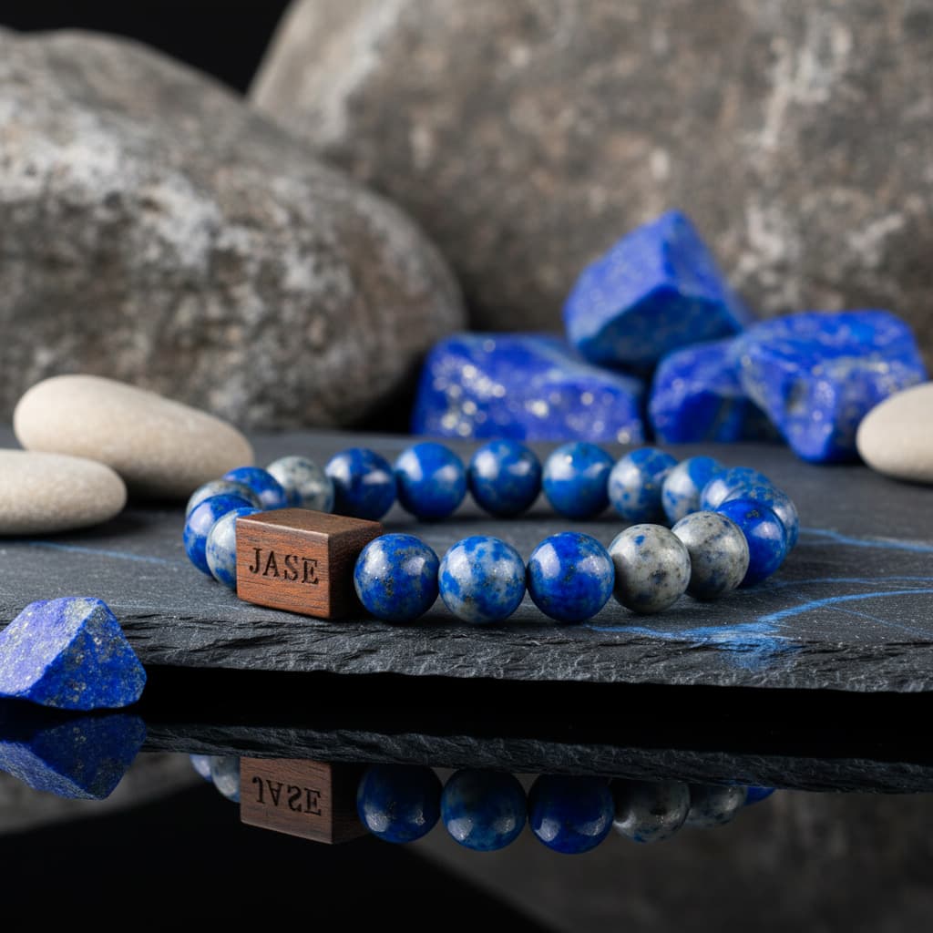 Men's Lapis Lazuli Beaded Bracelet