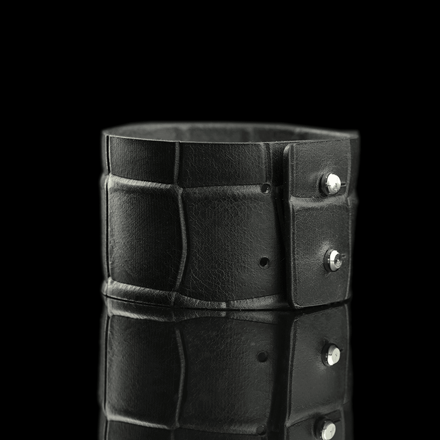 Black Italian Leather Bracelet II