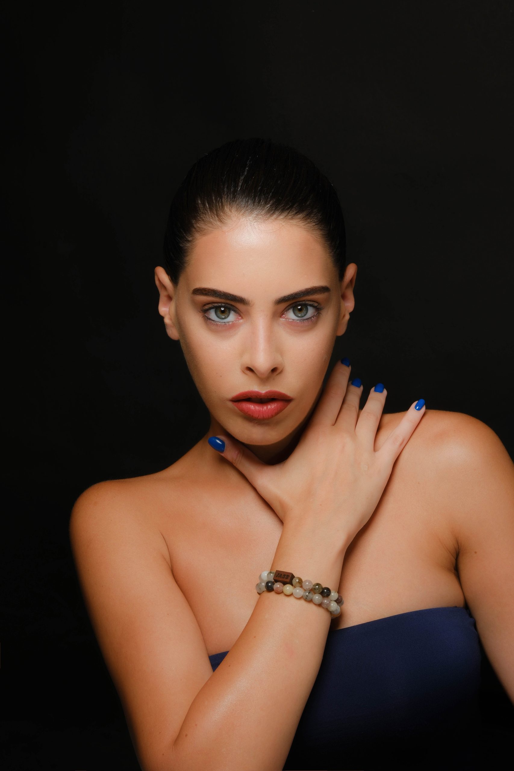 Multi-Color Quartz & Wood Beaded Bracelet | Unisex Bracelet - Image 2