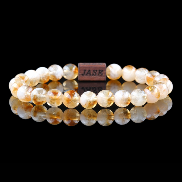 Citrine & Acacia Wood Beaded Bracelet | Unisex Bracelet