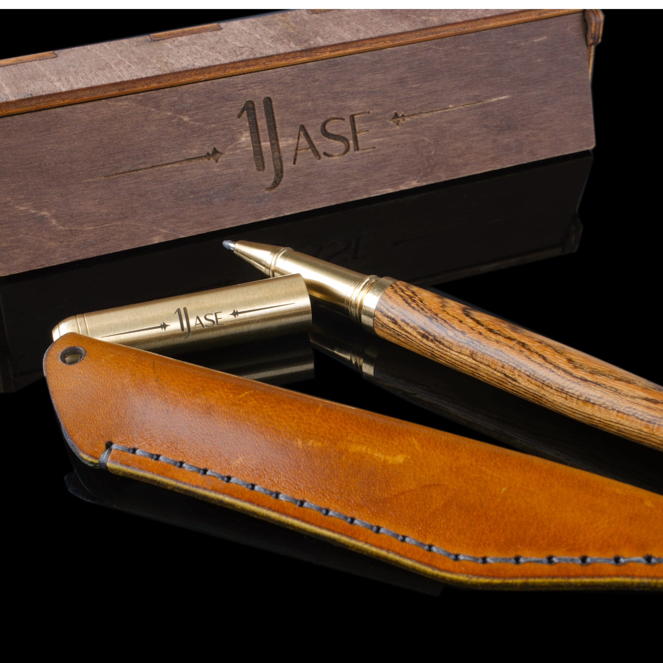 Luxury Brass Pen with Leather Case