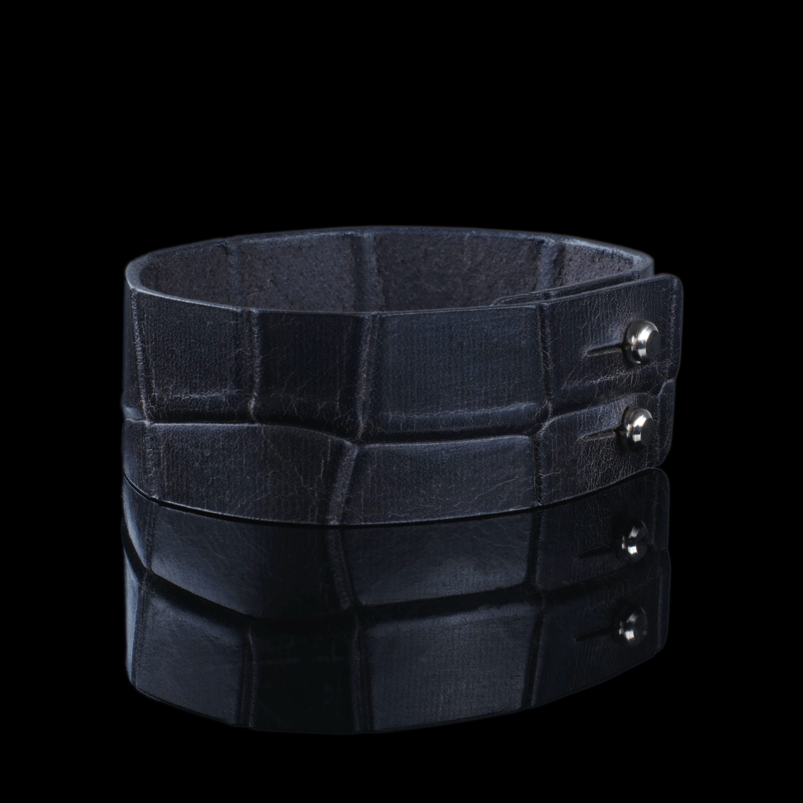 Black Italian Leather Bracelet