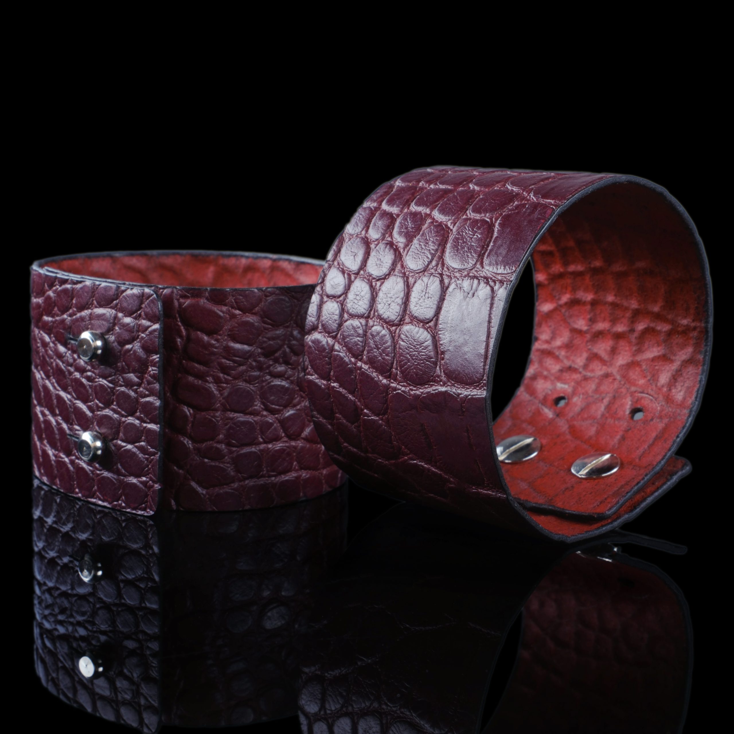 Burgundy Italian Leather Bracelet