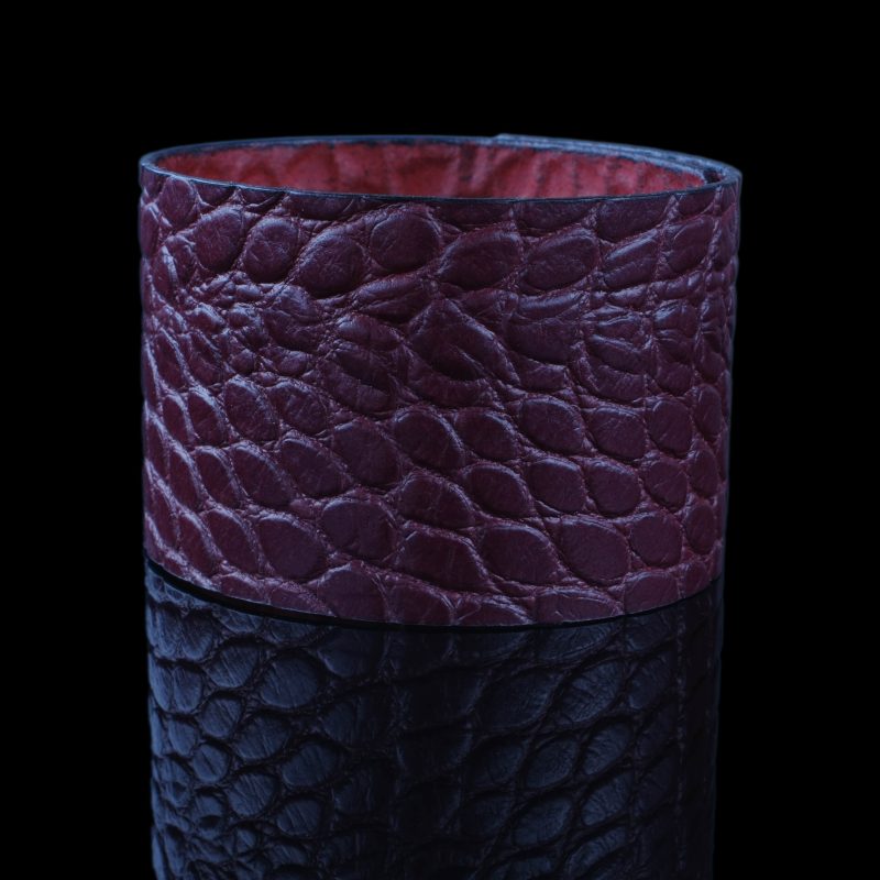 Burgundy Italian Leather Bracelet - Image 2