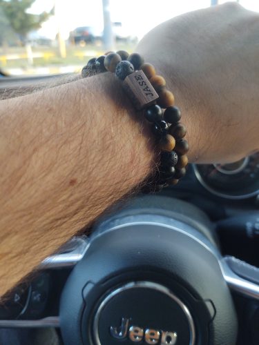 Tiger Eye, Lava Stone, Onyx Wood Beaded Bracelet | Unisex Bracelet photo review