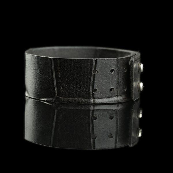 Black Italian Leather Bracelet