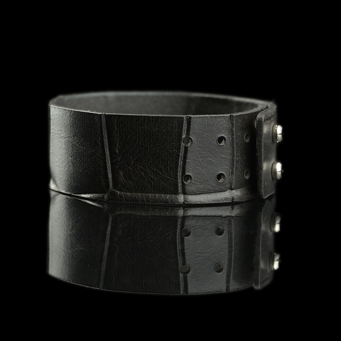 Black Italian Leather Bracelet